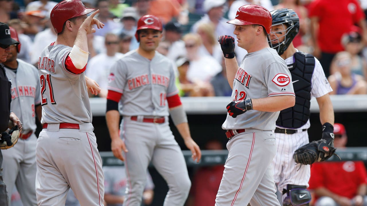 Bruce ties Larkin in Reds all-time mark in loss to Rockies
